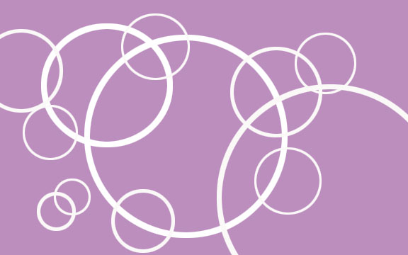 a purple rectangle with white circles